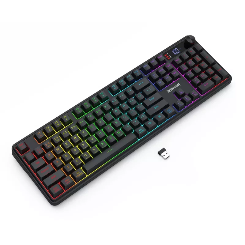 Redragon RM104 PRO VOLCANO RGB kabellose mechanische Gaming-Tastatur - Schwarz