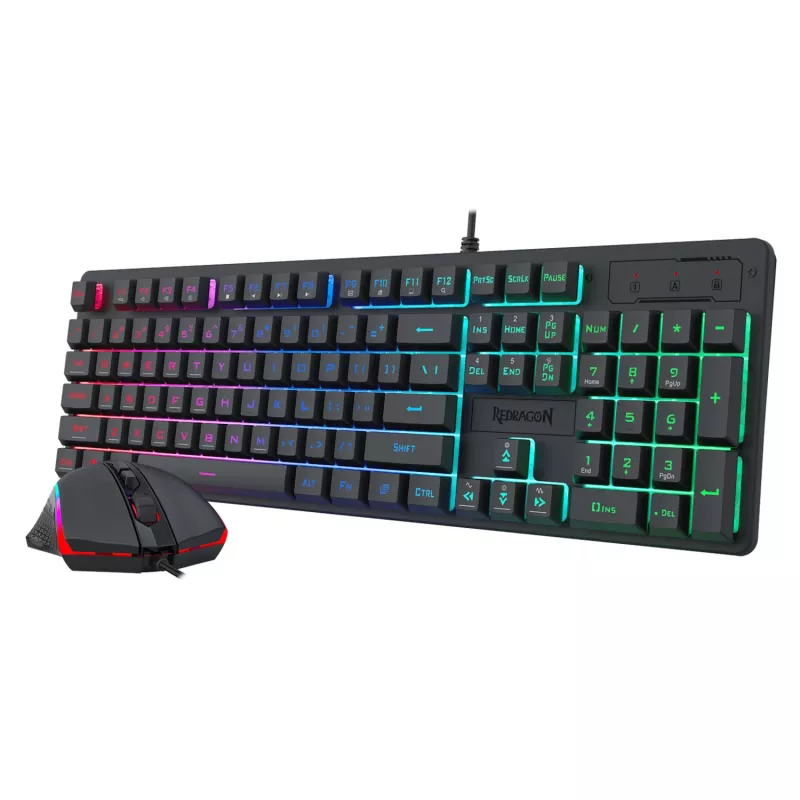 Redragon S107 RGB Gaming Essentials Kabelgebundenes Gaming-Tastatur- und Maus-Set