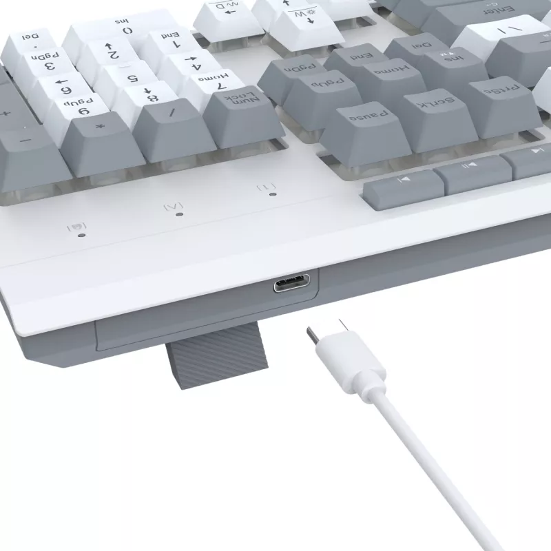 Redragon S151 Kabelgebundenes RGB Gaming-Tastatur- und Maus-Set - Weiß und Grau