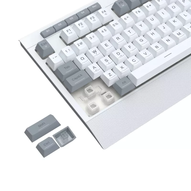 Redragon S151 Kabelgebundenes RGB Gaming-Tastatur- und Maus-Set - Weiß und Grau