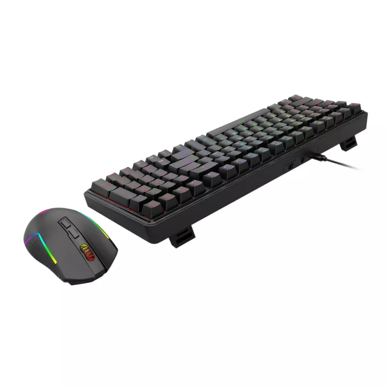 Redragon S162 RGB 3-Modus Wireless Mechanische Gaming Tastatur und Maus Combo - Schwarz