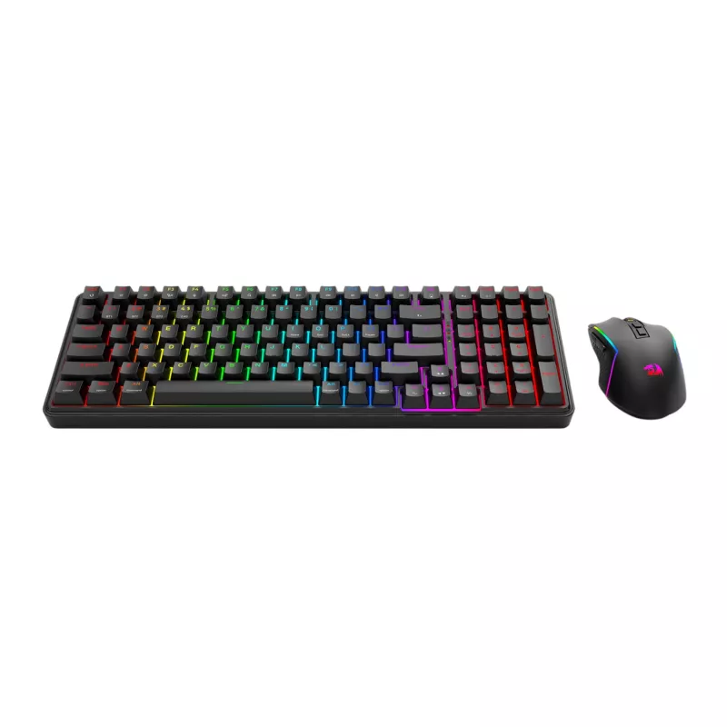 Redragon S162 RGB 3-Modus Wireless Mechanische Gaming Tastatur und Maus Combo - Schwarz