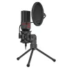 REDRAGON SEYFERT 3,5-mm-Klinken-Gaming-Mikrofon mit Stativ - Schwarz