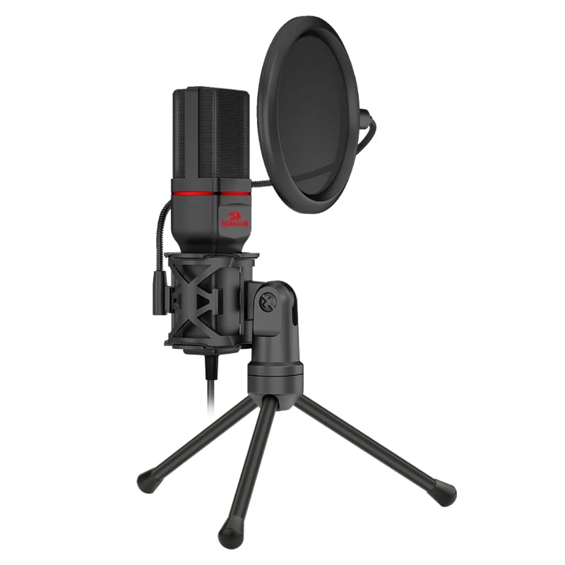 REDRAGON SEYFERT 3,5-mm-Klinken-Gaming-Mikrofon mit Stativ - Schwarz