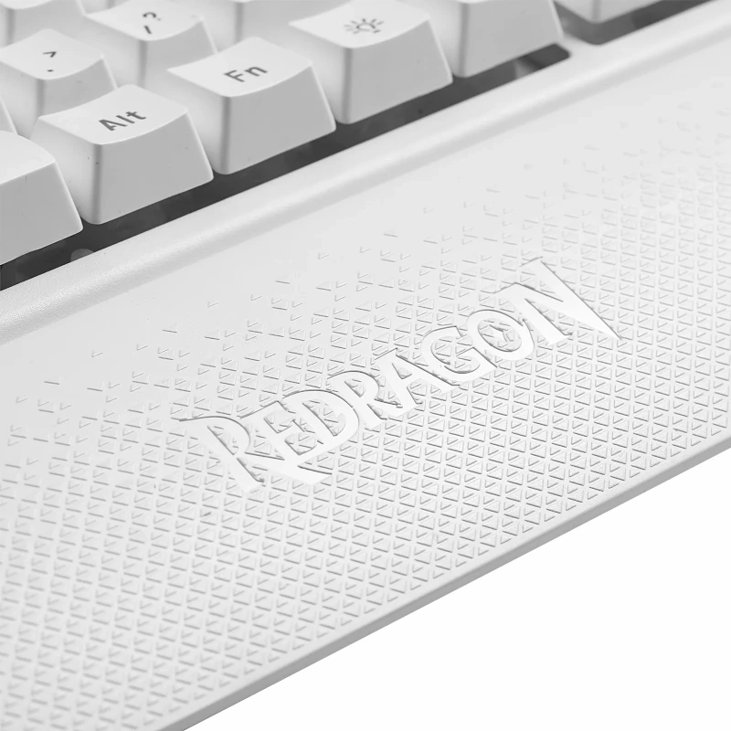 REDRAGON SHIVA Membran-Tastatur - Weiß, Full-Size RGB-Hintergrundbeleuchtung, 6 Makrotasten, abnehmbare Handballenauflage, kabelgebundenes USB