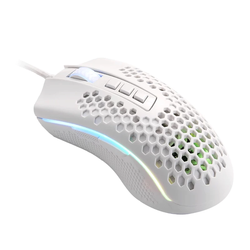 REDRAGON STORM WIRED RGB Gaming-Maus - leichtes Waben-Design, 12400 DPI, 7 programmierbare Tasten, Omron-Schalter, PTFE-Füße