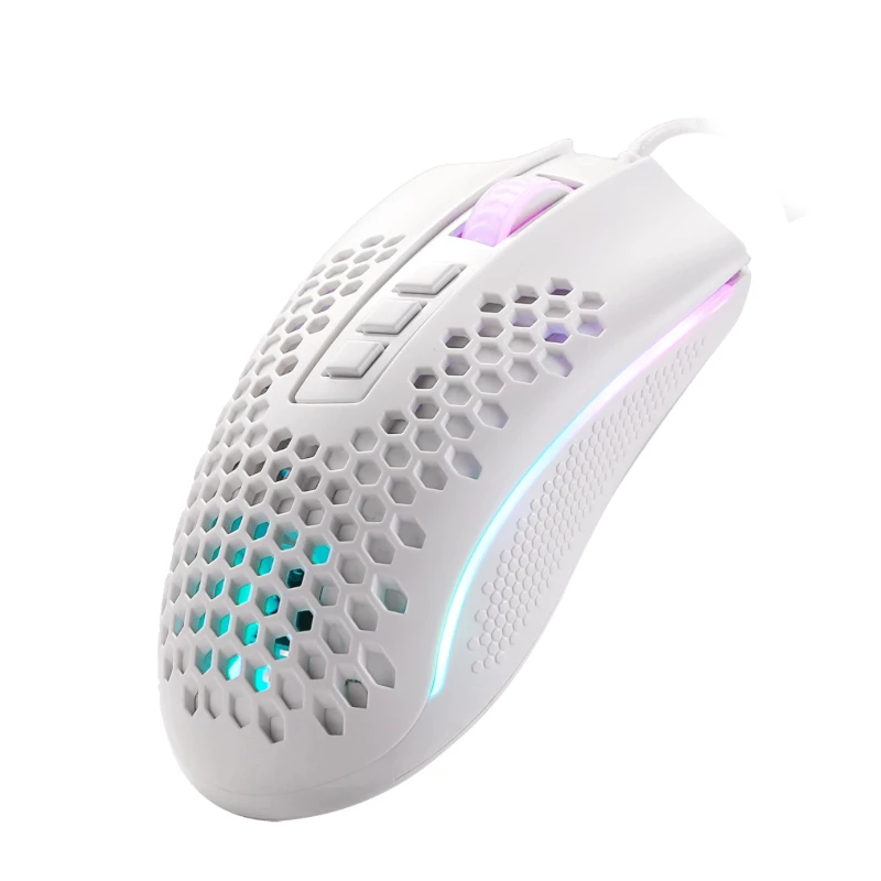 REDRAGON STORM WIRED RGB Gaming-Maus - leichtes Waben-Design, 12400 DPI, 7 programmierbare Tasten, Omron-Schalter, PTFE-Füße