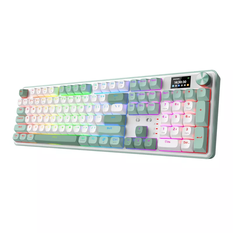 Redragon WYVERN K761 Pro Full-Size RGB Kabellose Mechanische Gaming-Tastatur - Weiß/Grün