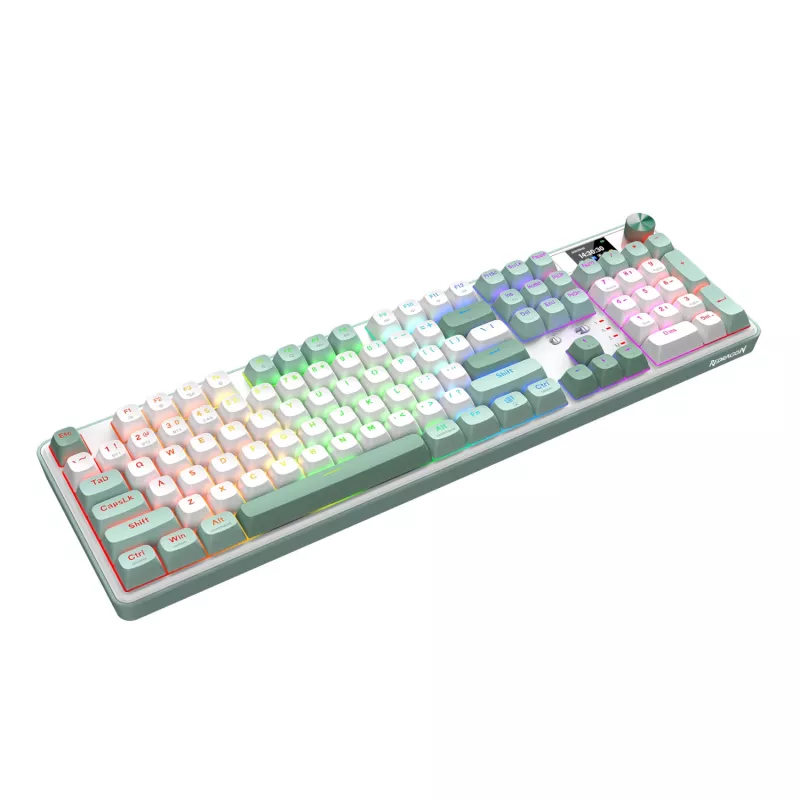 Redragon WYVERN K761 Pro Full-Size RGB Kabellose Mechanische Gaming-Tastatur - Weiß/Grün
