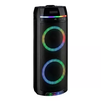 REFLEXION PS10BTCD/N Party-Lautsprecher, 480W Peak, Bluetooth, CD, FM-Radio, USB, AUX, Mikrofon, Schwarz