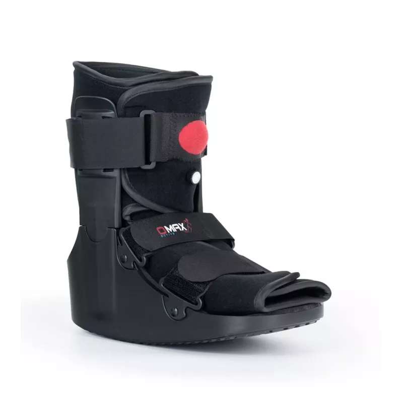 REH O-1183/XL Short Air Walker Boot – Pneumatischer Knöchel- und Fuß-Immobilisator, Schaukelsohle, Schwarz/Grau, Größe XL