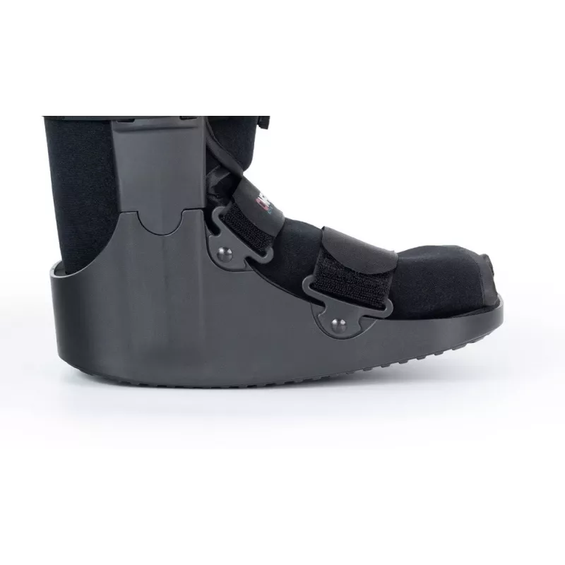REH O-1183/XL Short Air Walker Boot – Pneumatischer Knöchel- und Fuß-Immobilisator, Schaukelsohle, Schwarz/Grau, Größe XL