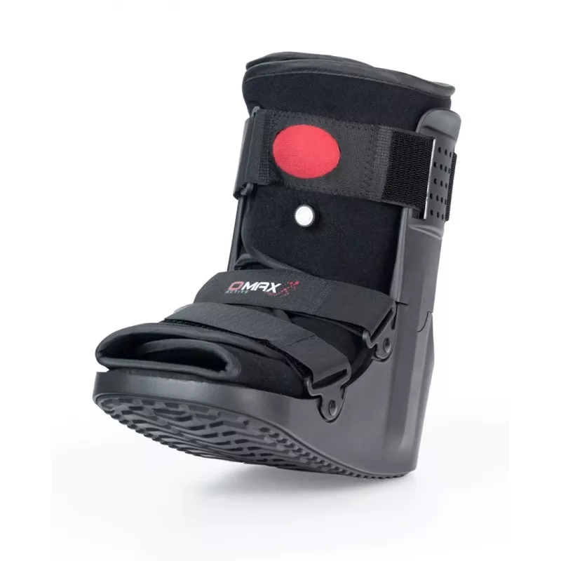 REH O-1183/XL Short Air Walker Boot – Pneumatischer Knöchel- und Fuß-Immobilisator, Schaukelsohle, Schwarz/Grau, Größe XL