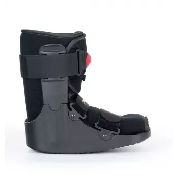 REH O-1183/XL Short Air Walker Boot – Pneumatischer Knöchel- und Fuß-Immobilisator, Schaukelsohle, Schwarz/Grau, Größe XL