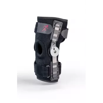 REH Stabilmax O-1241/XL Offene kurze Kniebandage mit Patellaöffnung, Schwarz, Größe XL
