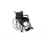 REHA FUND Stahl-Rollstuhl RF-1/45/PN/CZA-624/PU - Manueller Rollstuhl, 45 cm Sitzbreite, 120 kg Belastbarkeit, Schwarz