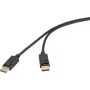 Renkforce DisplayPort Kabel 1m Schwarz 4K UHD 60Hz Stecker zu Stecker Vergoldet Dreifach Geschirmt RF-6830472