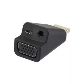 Renkforce HDMI-auf-VGA-Adapter mit 3,5-mm-Audio, Full HD 1080p, Schwarz 041C142