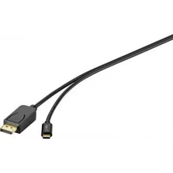 Renkforce RF-4538166 USB-C auf DisplayPort Adapterkabel 1,8m Schwarz 4K@60Hz