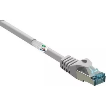 Renkforce RF-5047494 CAT 6a S/FTP Patchkabel, RJ45, 0,5 m, Grau, Rastnasenschutz, Flammhemmend