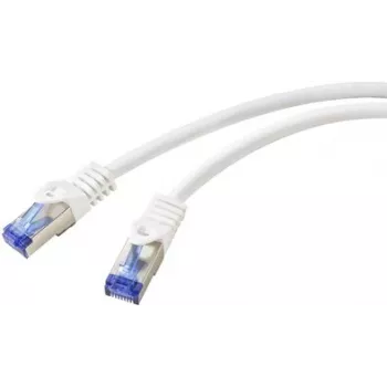 Renkforce RF-5771524 Cat6a S/FTP Netzwerk-Patchkabel, 2m, Weiß, 10GbE, 500MHz, RJ45, Snagless, Vergoldet
