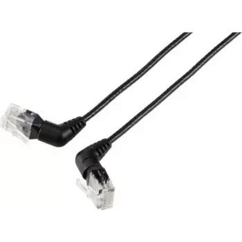 Renkforce RF-6071540 CAT 6 U/UTP Netzwerk-Patchkabel, RJ45, 0,5 m, Schwarz, 360° drehbare Winkelstecker