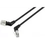 Renkforce RF-6071550 CAT 6a F/UTP Patchkabel, 2 m, Schwarz, 360° drehbare RJ45-Stecker, abgewinkelter Kabelaustritt