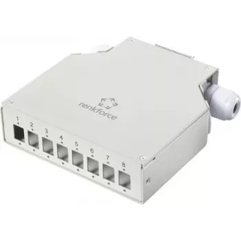 Renkforce RF-7187896 Hutschienen-Adapter, 8-Port-Gehäuse unbestückt, Lichtgrau