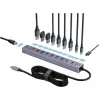 Renkforce RF-7465830 Interner USB-C 10-Port USB 3.0 Hub, 5 Gbit/s, SATA-versorgt, Grau