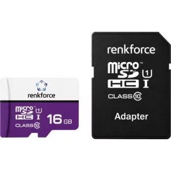 Renkforce RF-mSDC-16GB microSDHC-Karte 16 GB Class 10 UHS-I U1 mit SD-Adapter RF-7577908