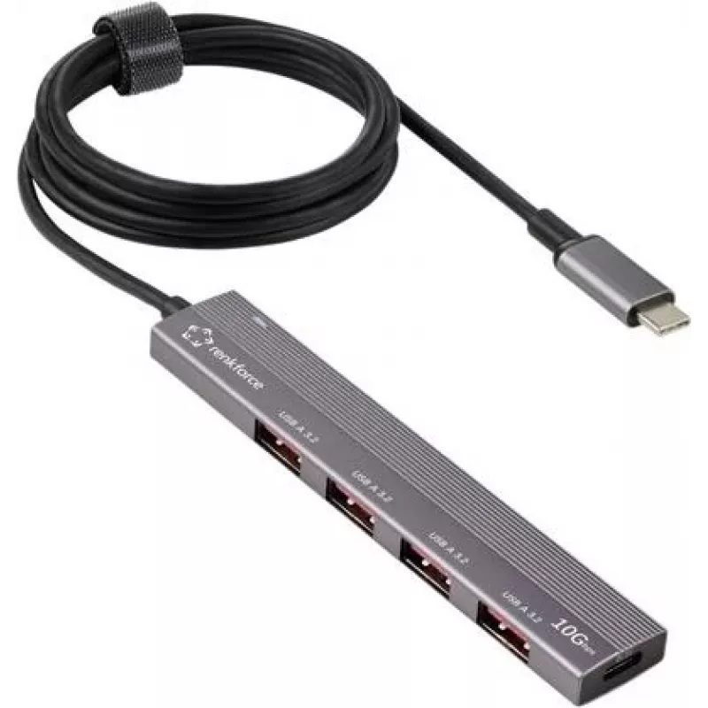 Renkforce RF-USBCH-200 1+4 Port USB-C USB 3.2 Gen 1 Multiport-Hub mit Aluminiumgehäuse (RF-6700798)