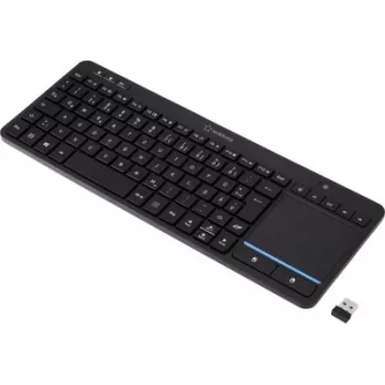 Renkforce RF-WLTKB-300 Kabellose Tastatur Niederländisch QWERTY Schwarz mit integriertem Touchpad (RF-6904036)
