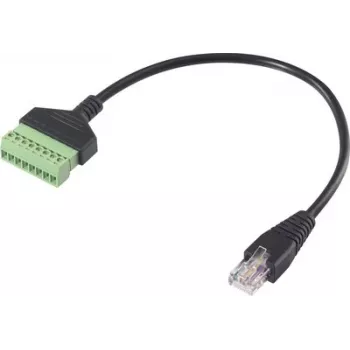 Renkforce RJ45 Netzwerkadapterkabel, RJ45 Stecker auf Schraubklemmenblock, 8P8C, 30 cm, Schwarz RF-6443978