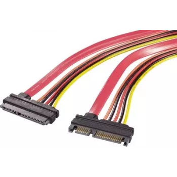 Renkforce SATA Combo-Verlängerungskabel 7+15 Pin Stecker auf Buchse 0,20 m Rot/Orange RF-4297182
