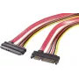Renkforce SATA Combo-Verlängerungskabel 7+15 Pin Stecker auf Buchse 0,20 m Rot/Orange RF-4297182