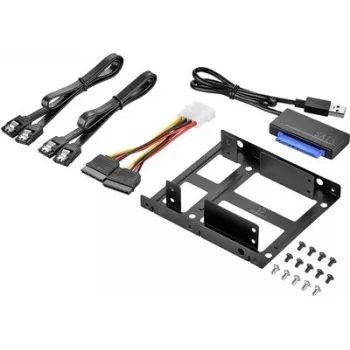 Renkforce SSD Kit DH06K Dual 2,5 inch auf 3,5 inch Festplatten-Einbaurahmen, Metall, Schwarz