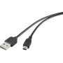 Renkforce USB 2.0 A auf Mini-B Reversibles Kabel 1,8 m Schwarz