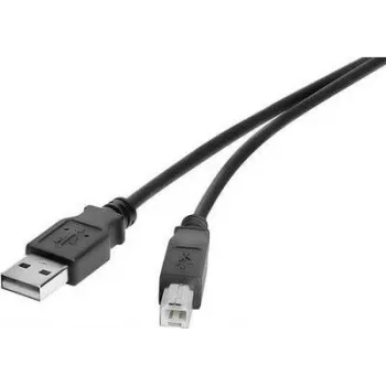 Renkforce USB 2.0 Kabel A auf B 1m Schwarz Vergoldet RF-4463070