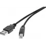 Renkforce USB 2.0 Kabel A auf B 1m Schwarz Vergoldet RF-4463070