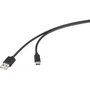 Renkforce USB 2.0 Kabel USB-A auf USB-C 1m Schwarz RF-6830420