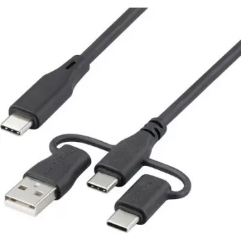 Renkforce USB 2.0 USB-C Ladekabel 3m Schwarz RF-6615910