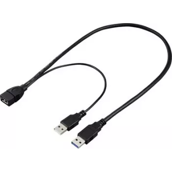 Renkforce USB 3.0 Verlängerungskabel USB-A Stecker auf USB-A Buchse 0,5 m Schwarz RF-5719752