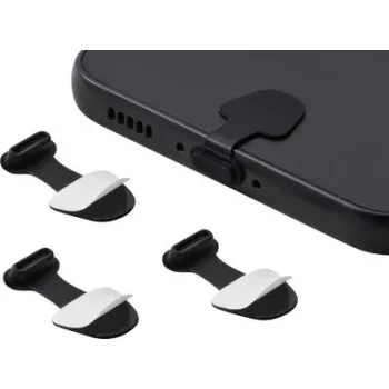 Renkforce USB-C Staubschutz für Mobilgeräte, 3-teiliges Set, Schwarz (RF-7260818)