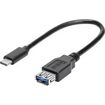 renkforce USB-C auf USB 3.0 A Adapterkabel mit OTG, 0,15 m, Schwarz, Vergoldete Kontakte