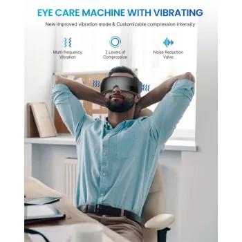 RENPHO Eyeris View Augenmassagegerät mit Wärme, Luftkompression, Vibration, Bluetooth, USB-C, klappbar, Grau