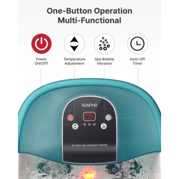 RENPHO Fußbad-Massagegerät X002 mit Wärme, Blasen, Vibration & Rotlichttherapie