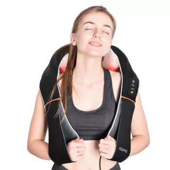 RENPHO U-Neck 1 Shiatsu Nacken- und Schultermassagegerät mit Wärme, 8 bidirektionalen Rotationsknoten, 3 Geschwindigkeitsstufen, Schwarz
