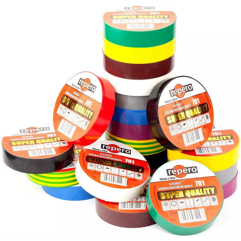 REPERO 701 Schwarzes PVC-Isolierband 19 mm x 20 m