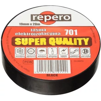 REPERO 701 Schwarzes PVC-Isolierband 19 mm x 20 m