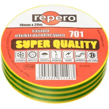 REPERO 701 gelb-grünes PVC-Isolierband 19mm x 20m